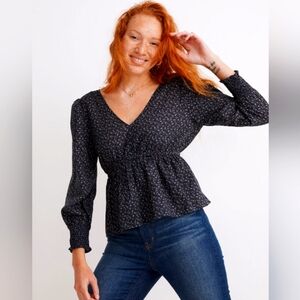 NWT Madewell Tie-back Peplum Top Size S